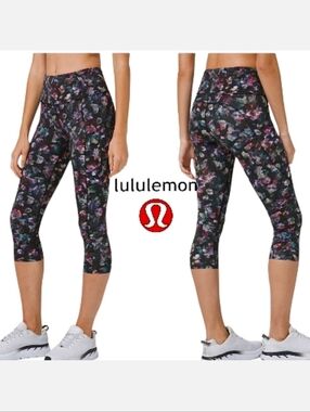 Lululemon Fast & Free High-Rise 19" Crop Legging Tight Activate Floral Multi 4